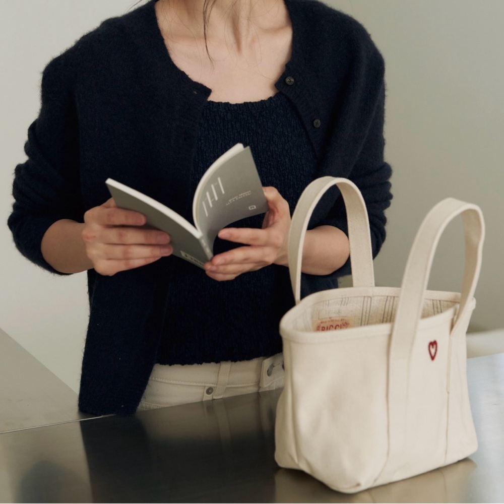 Chic Cream Mini Bag with Heart Detail